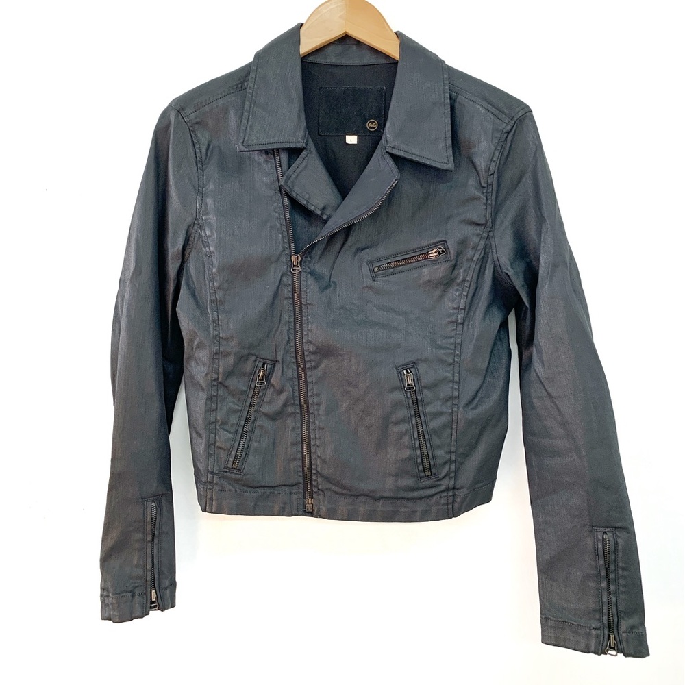 AG Adriana Goldschmied Leatherette Moto Jacket biker jacket like new